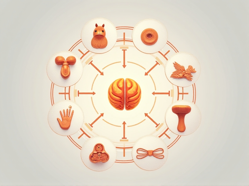A diagram illustrating the process of sensory calibration, showing how the brain adapts to changes in sensory input. The image includes icons representing sight, sound, smell, and touch, with arrows indicating the gradual transition from external stimuli to sensory deprivation.