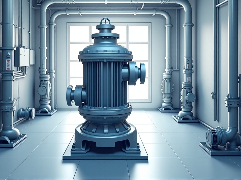 A high-capacity drainage pump connected to a network of wide-diameter pipes, all made of durable, corrosion-resistant materials. The system is installed in a clean, well-organized utility room, with clear labels and emergency shut-off valves for easy access during a crisis.